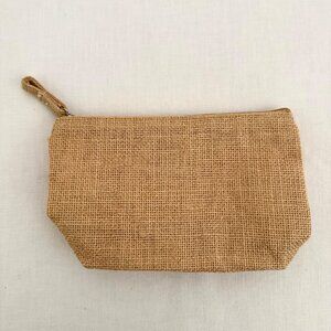 Small Burlap Zipper Pouch Natural Jute Cosmetic Bag Carry Storage Boho Earthcore